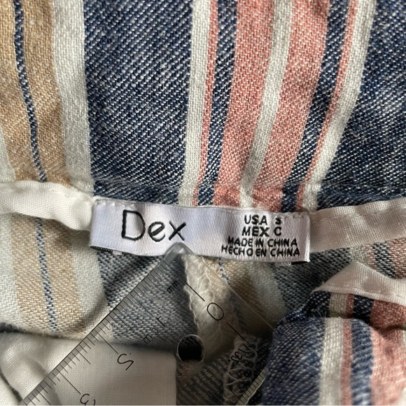 Dex Multi Coloured Striped High Waisted Self Tie Pants Size Small - Picture 4 of 14